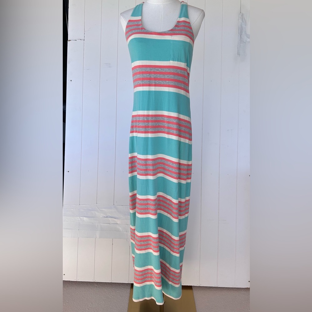 Tommy Bahama Women’s Keene Stripe‎ Maxi Dress Sleeveless Tank Cross Back Small